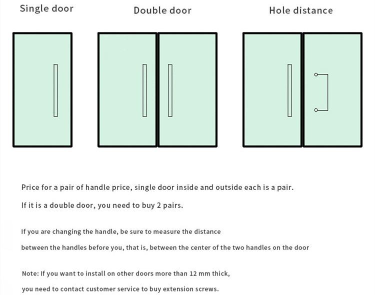 Tempered Glass Door Stainless Steel Handle